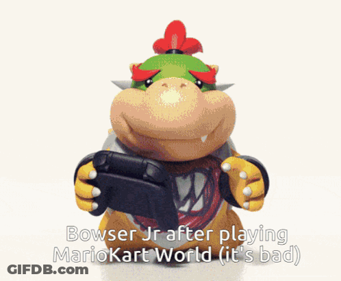 Bowser Jr Holding Game Controller After Mario Kart GIF