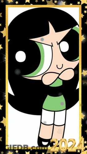 A Picture Of Buttercup From The Powerpuff Girls With The Number 2024 GIF
