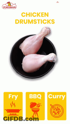 A Picture Of Chicken Drumsticks On A Black Bowl GIF