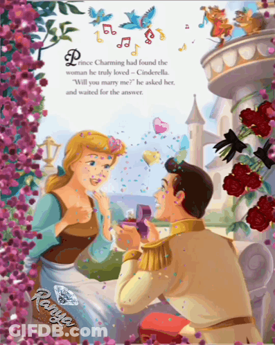 A Picture Of Cinderella And Prince Charming From Disney 'S Cinderella GIF