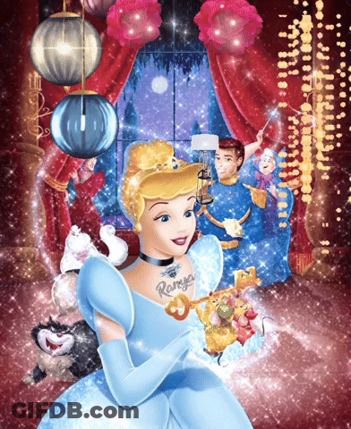 A Picture Of Cinderella With A Tattoo On Her Chest That Says ' Ranga ' GIF