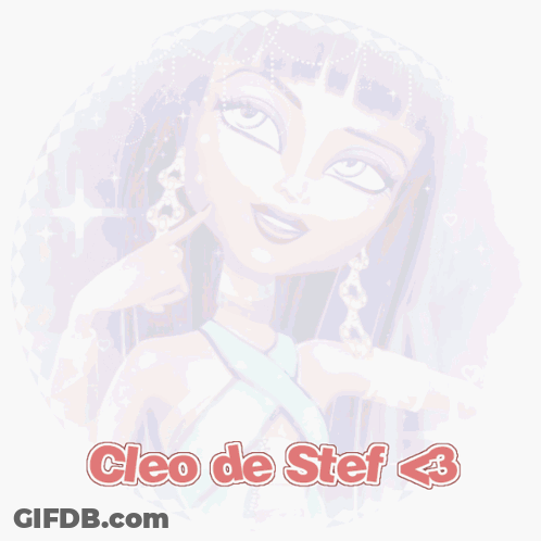 A Picture Of Cleo De Stef From Monster High On A Circle GIF