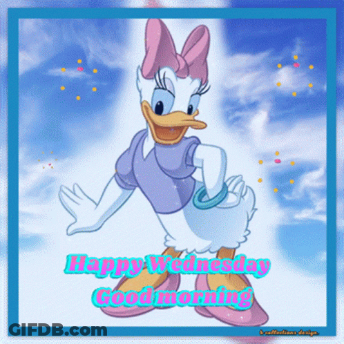 A Picture Of Daisy Duck Says Happy Wednesday Good Mornings GIF