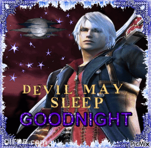 A Picture Of Devil May Sleep Goodnight With A Video Game Character GIF