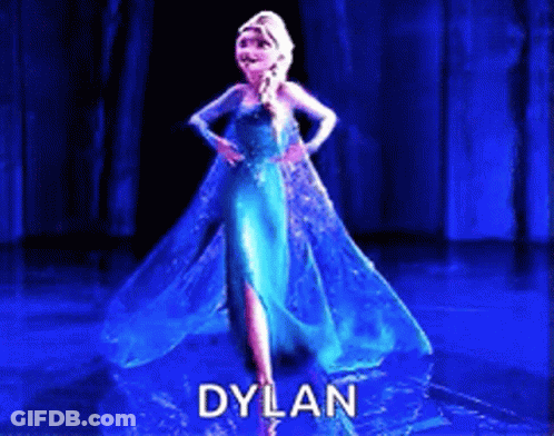 A Picture Of Elsa From Frozen Is Titled Dylan GIF
