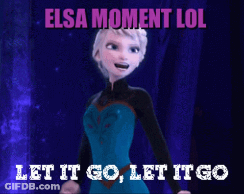A Picture Of Elsa From Frozen With The Caption " Elsa Moment Lol " GIF
