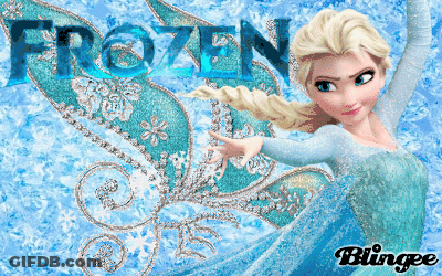A Picture Of Elsa From Frozen With The Word Frozen Behind Her GIF