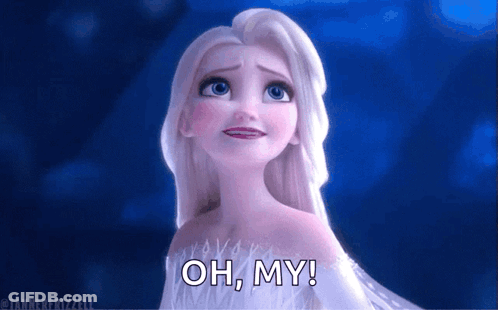 A Picture Of Elsa From Frozen With The Words Oh My GIF
