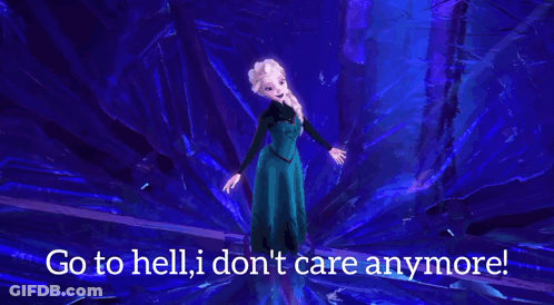 A Picture Of Elsa From The Movie Frozen With The Words Let It Go GIF