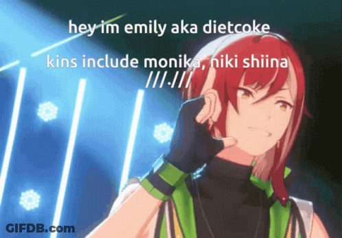 A Picture Of Emily Aka Dietcoke With The Caption Hey Im Emily Aka Dietcoke GIF