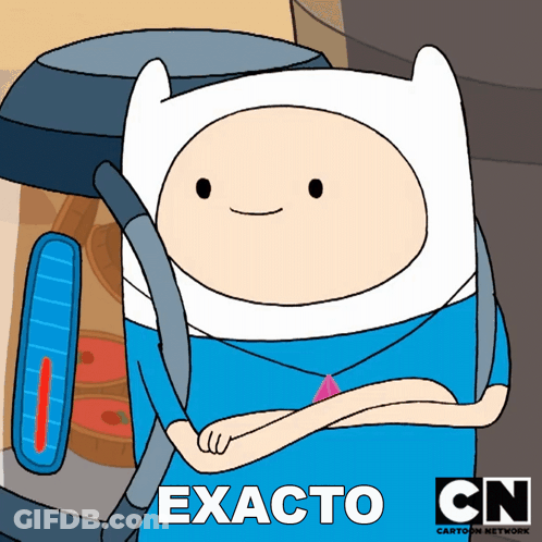 A Picture Of Finn From Adventure Time With The Words Exacto Cn On The Bottom GIF