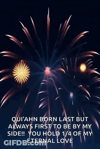 A Picture Of Fireworks With A Message That Says Happy New Year GIF