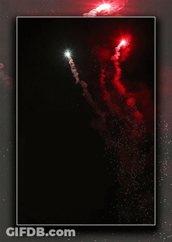 A Picture Of Fireworks With A Quote That Says God Has Planned Happiness For Each Of Us At The Right Time GIF