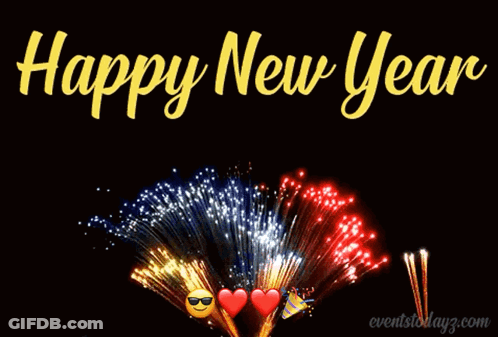 A Picture Of Fireworks With The Words Happy New Year GIF