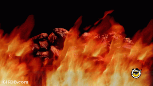A Picture Of Flames With A Shark Logo On The Bottom GIF