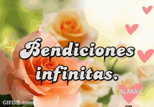 A Picture Of Flowers With The Words Bendiciones Infinitas On It GIF