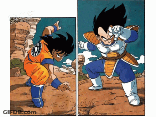A Picture Of Goku And Vegeta From Dragon Ball GIF