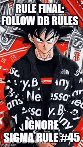 A Picture Of Goku From Dragon Ball Z Wearing A Supreme Jacket GIF