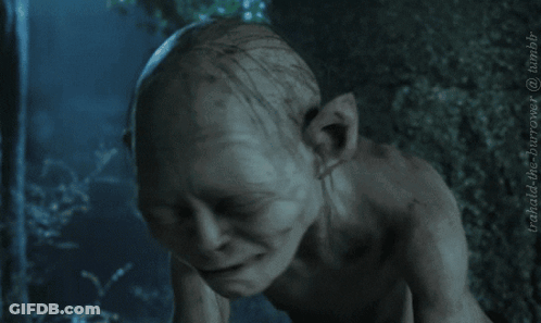 A Picture Of Gollum With The Words Master 'S My Friend GIF