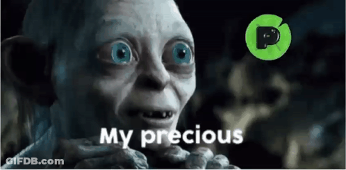 A Picture Of Gollum With The Words My Precious On The Bottom Right GIF