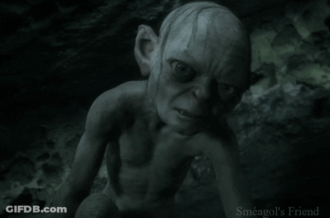 A Picture Of Gollum With The Words That 'S Not Fair On It GIF