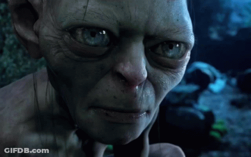 A Picture Of Gollum With The Words " What Did You Say " Below It GIF