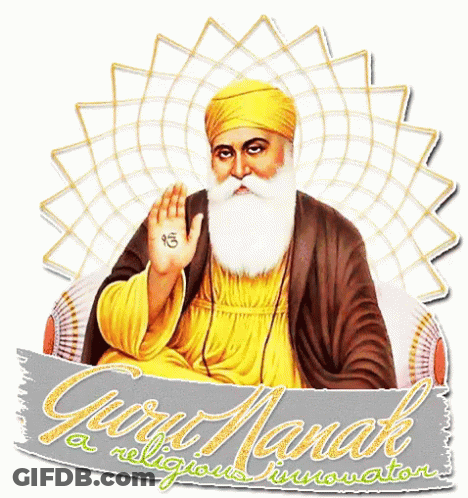 A Picture Of Guru Nanak With The Words Guru Nanak A Religious Innovator On The Bottom GIF