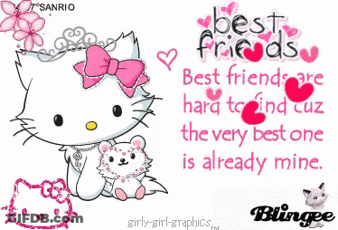 A Picture Of Hello Kitty With A Quote About Friends GIF