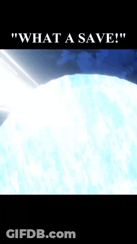 A Picture Of Ice And The Words " What A Save " On The Bottom GIF