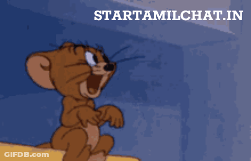A Picture Of Jerry From Tom And Jerry With The Website Starttamilchat.in GIF