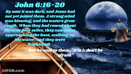 A Picture Of Jesus And A Quote From John 6 GIF