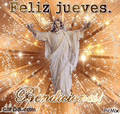 A Picture Of Jesus Says Feliz Jueves GIF