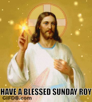 A Picture Of Jesus With The Text Have A Blessed Sunday Roy GIF