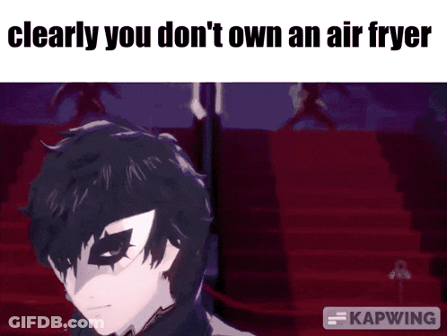 A Picture Of Joker With The Words Clearly You Don 'T Own An Air Fryer GIF