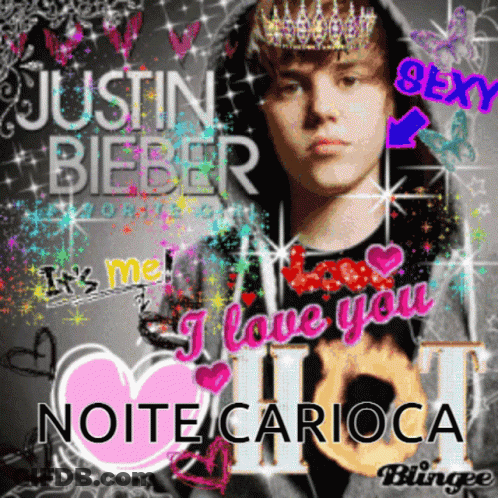 A Picture Of Justin Bieber With The Words " It 'S Me I Love You " On It GIF