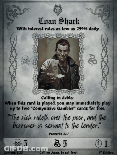 A Picture Of Loan Shark With Interest Rates As Low As 2999 Daily GIF