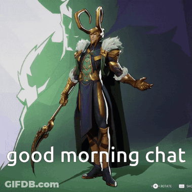 A Picture Of Loki With The Words Good Morning Chat Behind Him GIF
