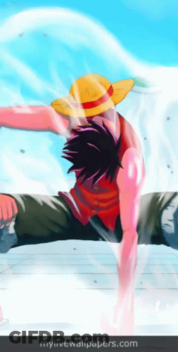 A Picture Of Luffy From One Piece With The Website Mylivewallpapers.com GIF