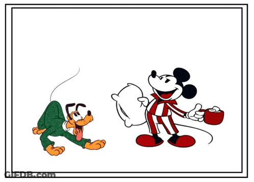 A Picture Of Mickey Mouse And Pluto With The Words Good Night Best Pal GIF
