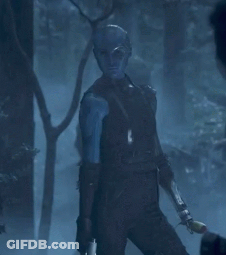 A Picture Of Nebula From Guardians Of The Galaxy With The Words Well Hello Boys GIF