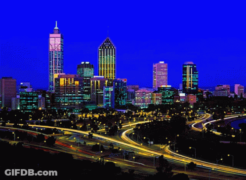 A Picture Of Perth Skyline Western Australia Is Shown GIF