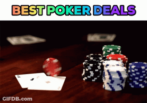 A Picture Of Poker Chips And Cards With The Words Best Poker Deals Above It GIF
