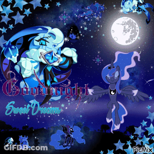 A Picture Of Ponies With The Words Goodnight Sweet Dreams GIF