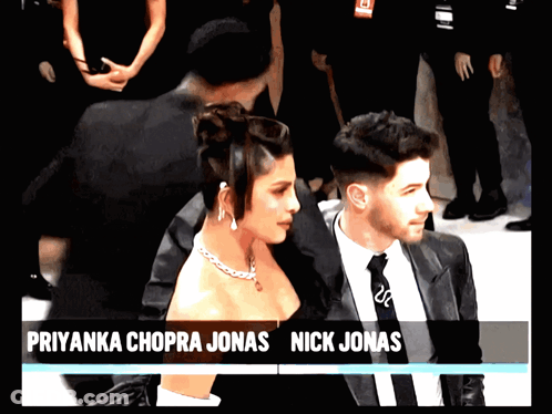 A Picture Of Priyanka Chopra Jonas And Nick Jonas Is Displayed GIF
