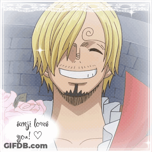 A Picture Of Sanji From One Piece With The Words Sanji Loves You GIF
