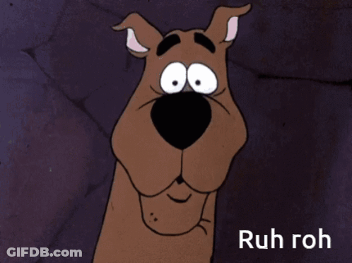 A Picture Of Scooby Doo With The Words Ruh Roh On The Bottom GIF