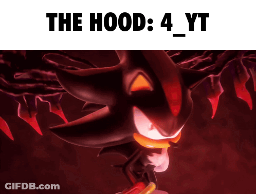 A Picture Of Shadow The Hedgehog With The Words The Hood 4 Yt GIF