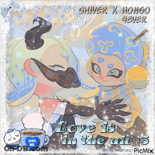 A Picture Of Shiver X Hongo 4Ever With A Cup Of Coffee GIF