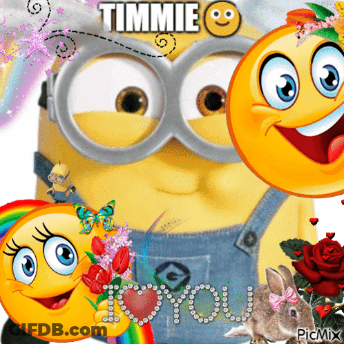Smiley Faces And Timmie Minion GIF