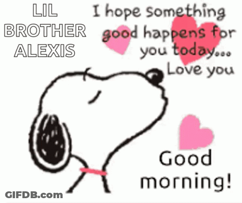 A Picture Of Snoopy With The Words " I Hope Something Good Happens For You Today ... Love You " GIF